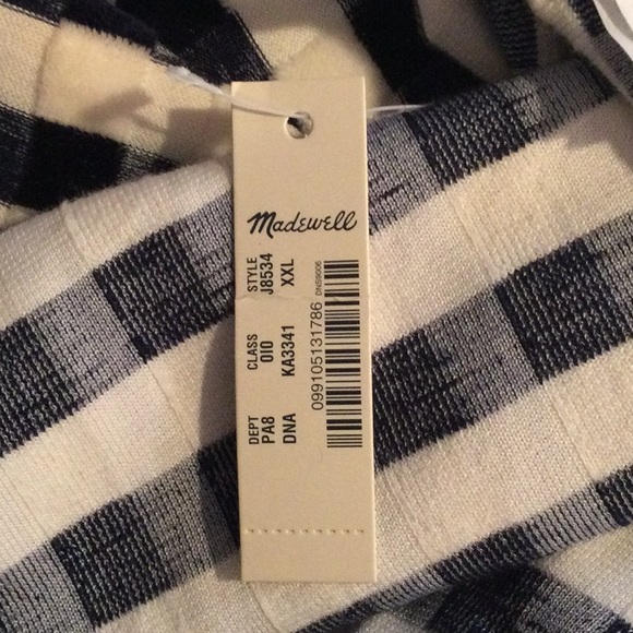 NWOT Madewell Velvet Striped Mock-Neck Top XXL - Picture 2 of 10